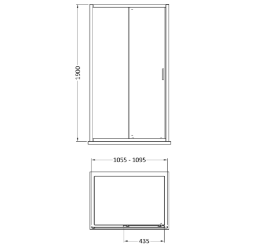 Matrix 6mm Glass Recessed Sliding Shower Door