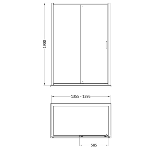 Matrix 6mm Glass Recessed Sliding Shower Door