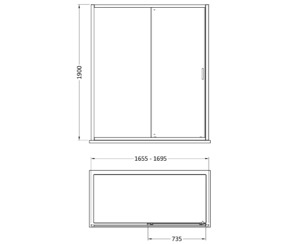 Matrix 6mm Glass Recessed Sliding Shower Door