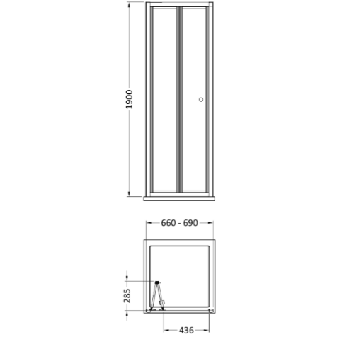Matrix 4mm Glass Recessed Bi-fold Shower Door