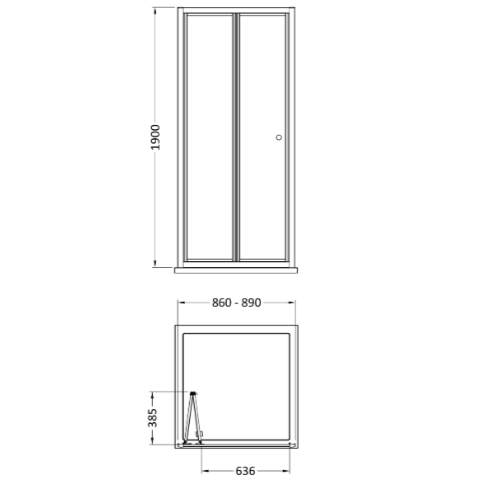 Matrix 4mm Glass Recessed Bi-fold Shower Door