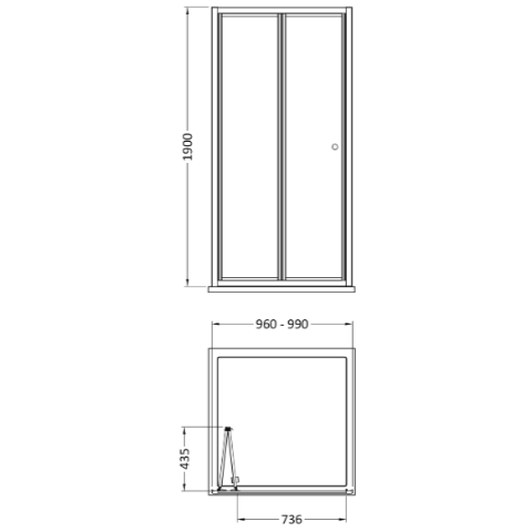 Matrix 4mm Glass Recessed Bi-fold Shower Door