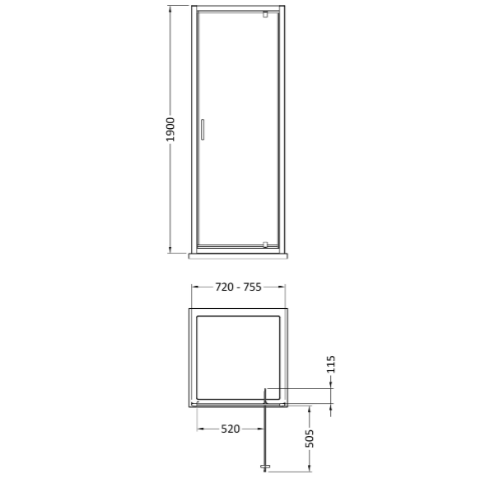 Matrix 6mm Glass Pivot Shower Door