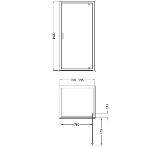 Matrix 6mm Glass Pivot Shower Door