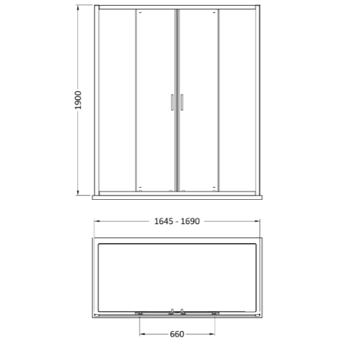 Matrix 6mm Glass Recessed Sliding Shower Door