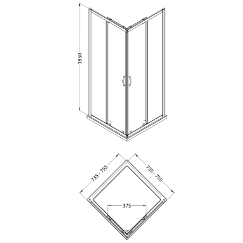 Foundry 5mm Glass Shower Enclosure - Chrome