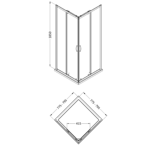 Foundry 5mm Glass Shower Enclosure - Chrome
