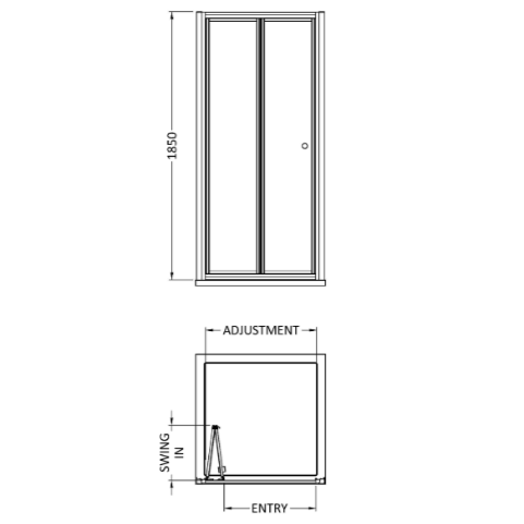 Foundry 4mm Glass Bi-Fold Shower Door - Chrome