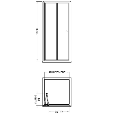 Foundry 4mm Glass Bi-Fold Shower Door - Chrome
