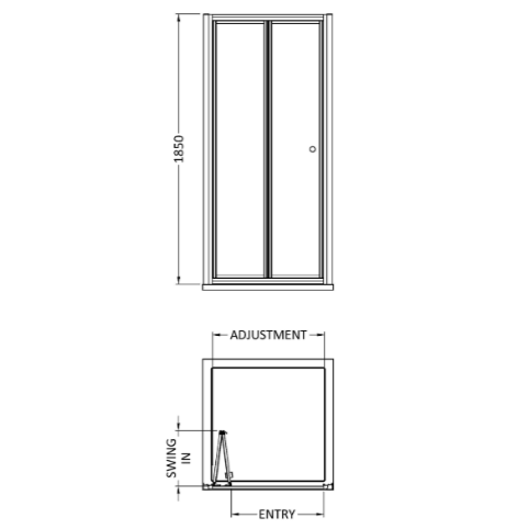 Foundry 4mm Glass Bi-Fold Shower Door - Chrome