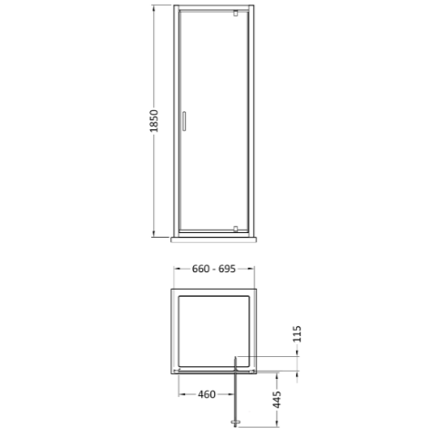 Foundry 5mm Glass Pivot Shower Door - Chrome