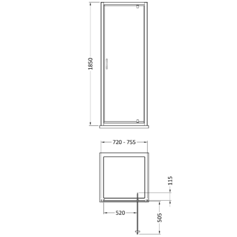 Foundry 5mm Glass Pivot Shower Door - Chrome