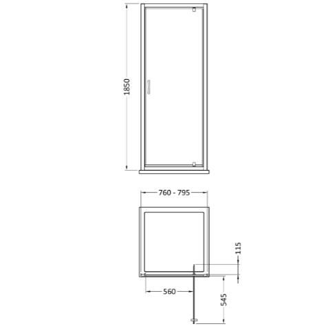 Foundry 5mm Glass Pivot Shower Door - Chrome