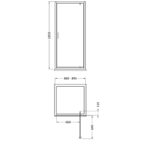 Foundry 5mm Glass Pivot Shower Door - Chrome