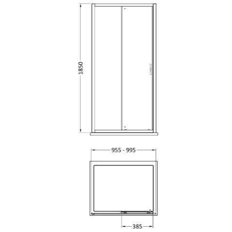 Foundry 5mm Glass Sliding Shower Door - Chrome