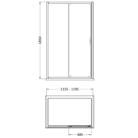 Foundry 5mm Glass Sliding Shower Door - Chrome