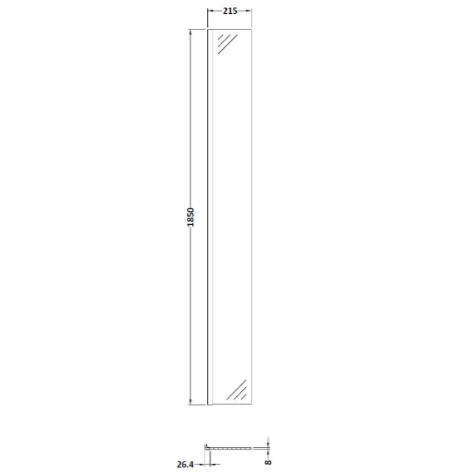 Safira 8mm Glass Fixed Return Wetroom Panel