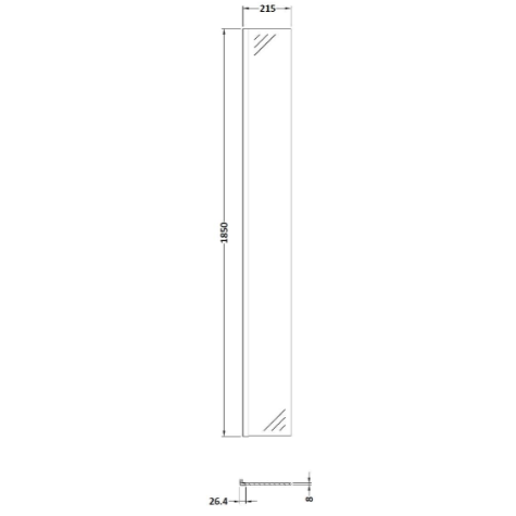 Safira 8mm Glass Fixed Return Wetroom Panel