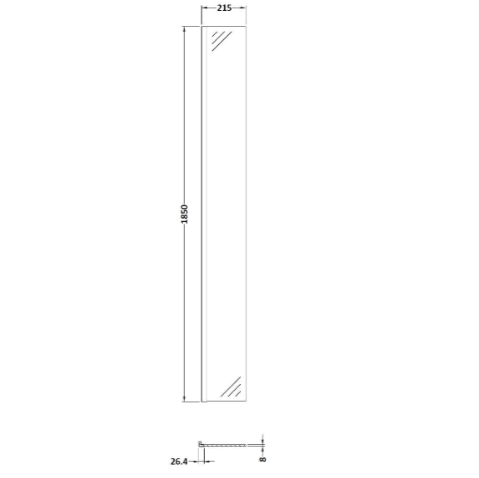 Safira 8mm Glass Fixed Return Wetroom Panel