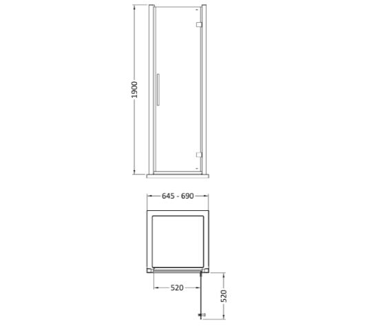 Oasis 8mm Glass Hinged Shower Door - Chrome