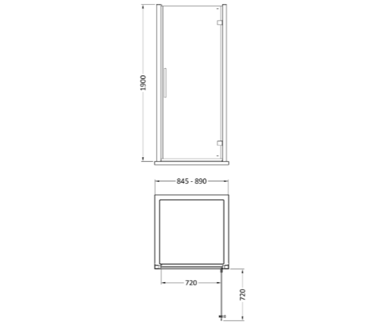 Oasis 8mm Glass Hinged Shower Door - Chrome
