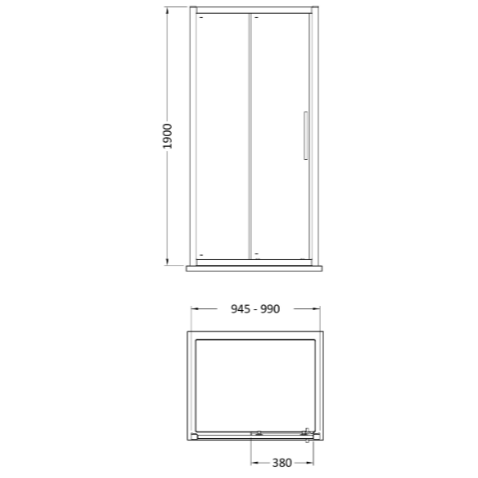 Oasis 8mm Glass Recessed Sliding Shower Door - Chrome