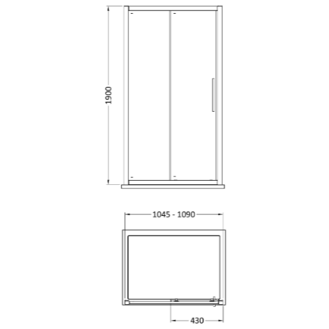 Oasis 8mm Glass Recessed Sliding Shower Door - Chrome