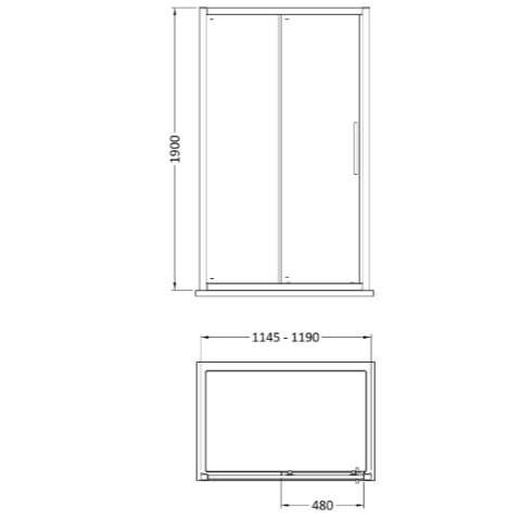 Oasis 8mm Glass Recessed Sliding Shower Door - Chrome