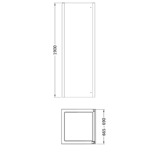 Oasis 8mm Glass Recessed Side Panel - Chrome