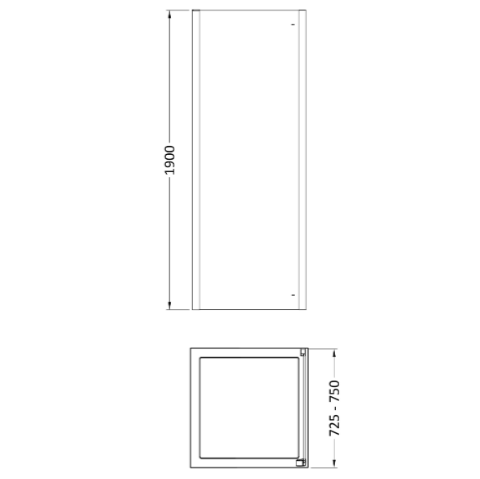 Oasis 8mm Glass Recessed Side Panel - Chrome