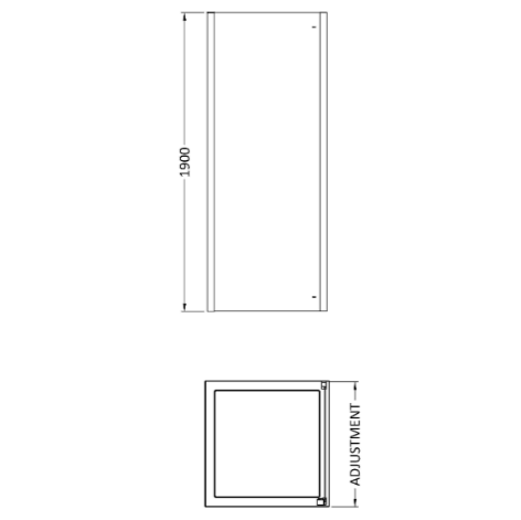 Oasis 8mm Glass Recessed Side Panel - Chrome
