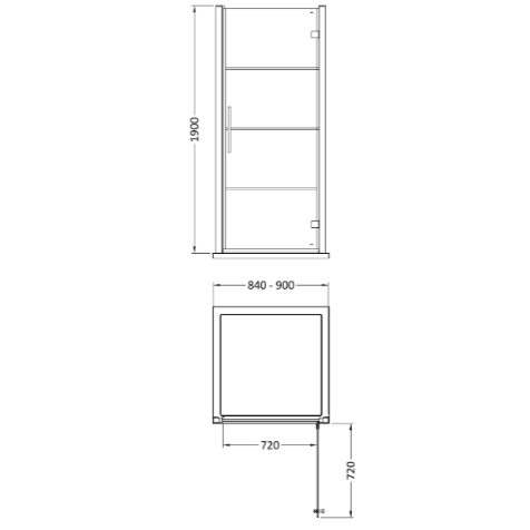 Cove 8mm Glass Recessed Hinged Shower Door