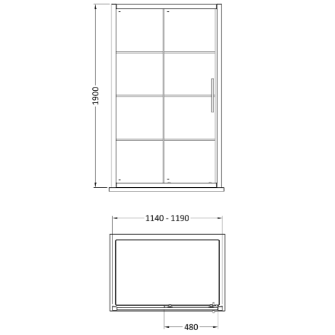 Cove 8mm Glass Recessed Sliding Shower Door - Matt Black