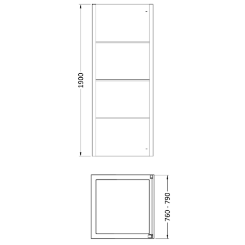 Cove 8mm Glass Recessed Side Panel - Matt Black