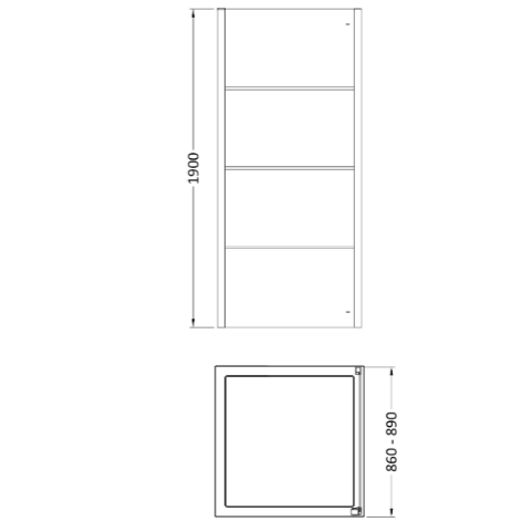 Cove 8mm Glass Recessed Side Panel - Matt Black