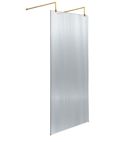Haven 8mm Glass Fluted Wetroom Panel With Arms And Feet
