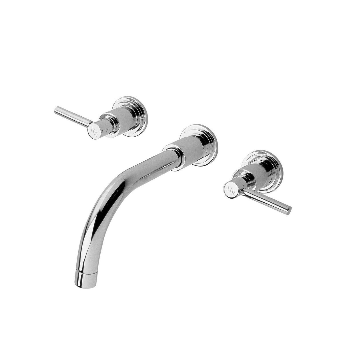 Meander 3 Hole Lever Handle Wall Mounted Basin Mixer Tap