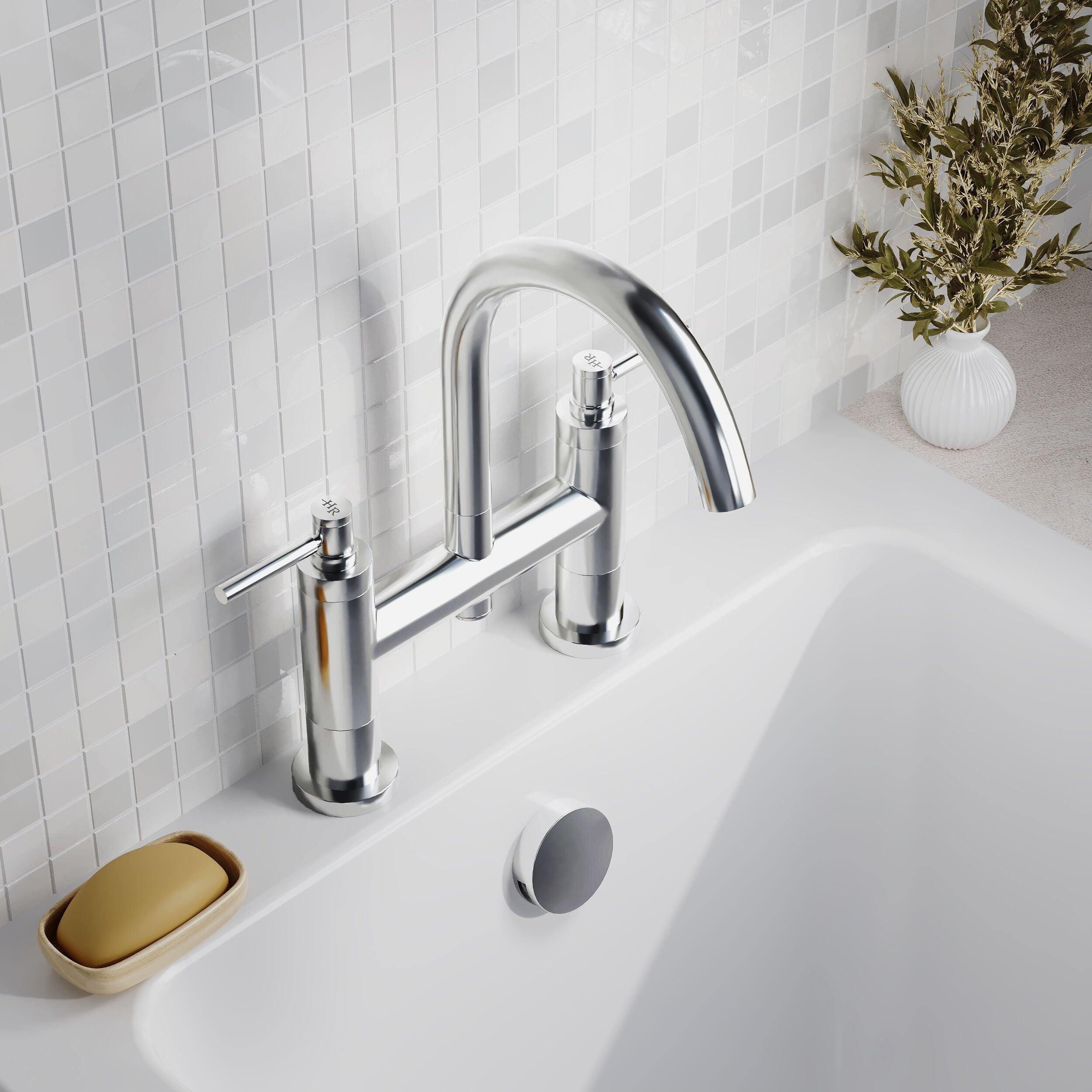 Meander Tec Lever Deck Mounted Bath Filler Tap