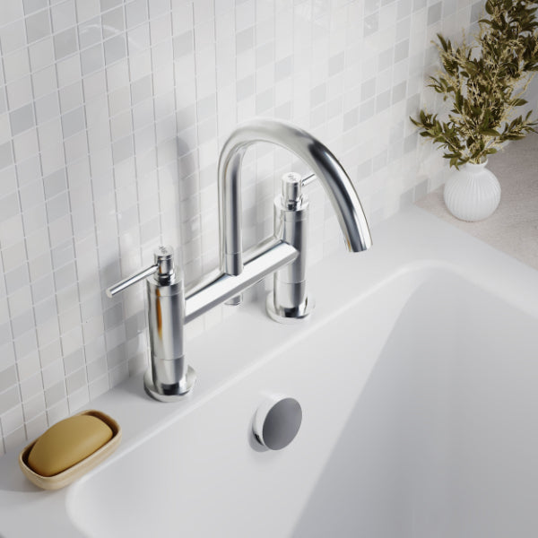Meander Lever Deck Mounted Bath Filler Tap
