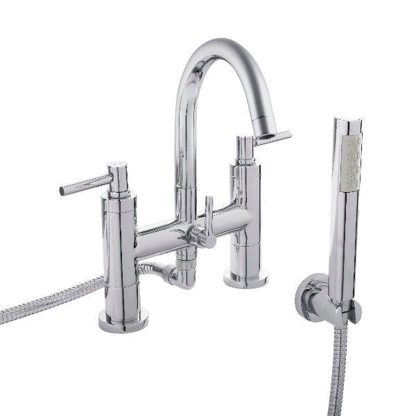 Meander Lever Deck Mounted Bath Shower Mixer Tap - Chrome