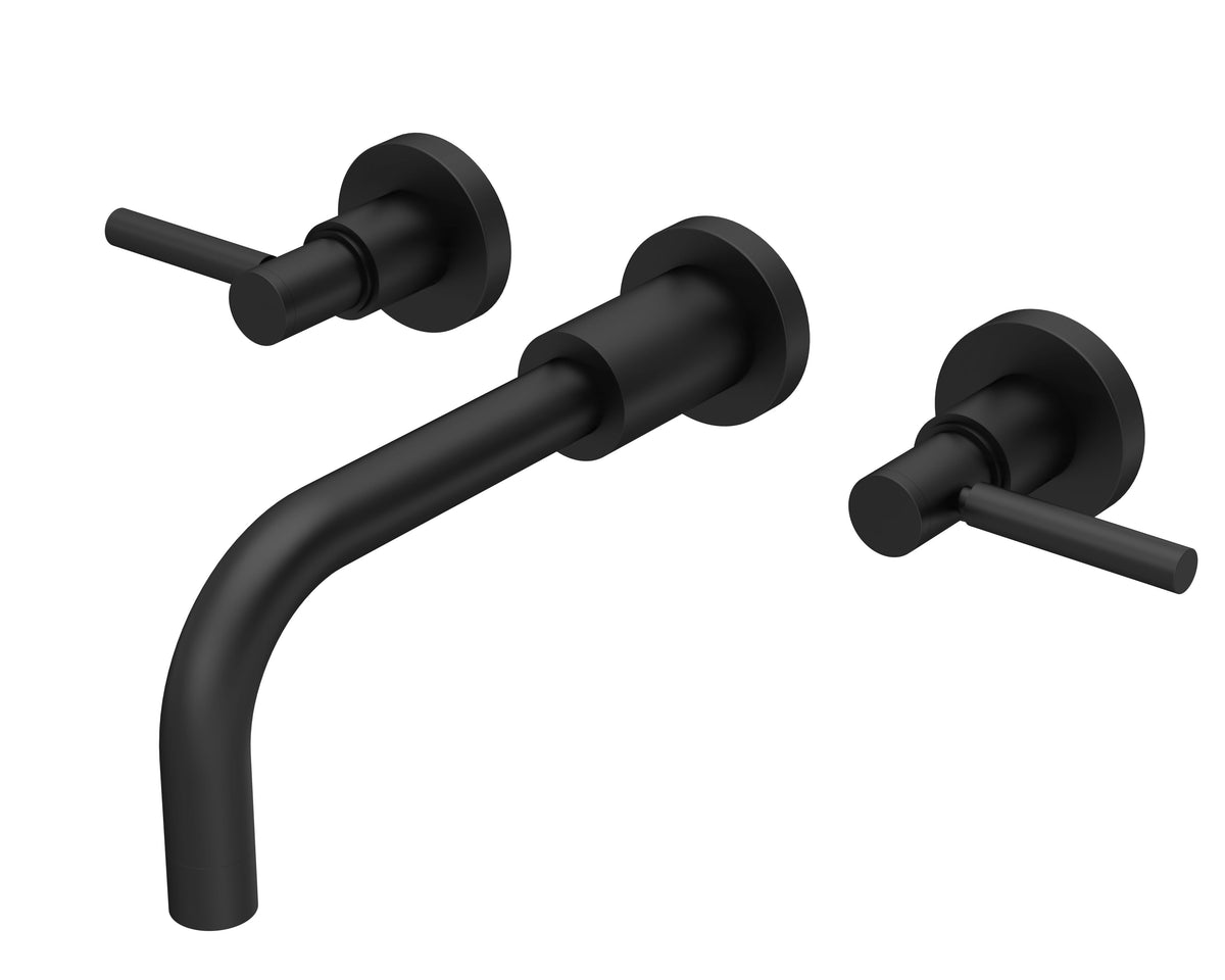 Meander Tec Lever 3 Hole Wall Mounted Basin Mixer Tap