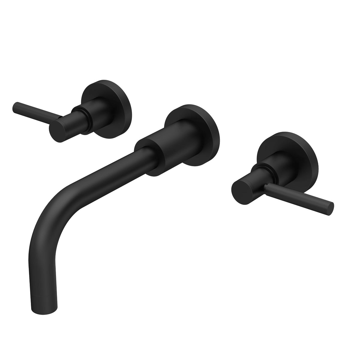 Meander 3 Hole Lever Handle Wall Mounted Basin Mixer Tap