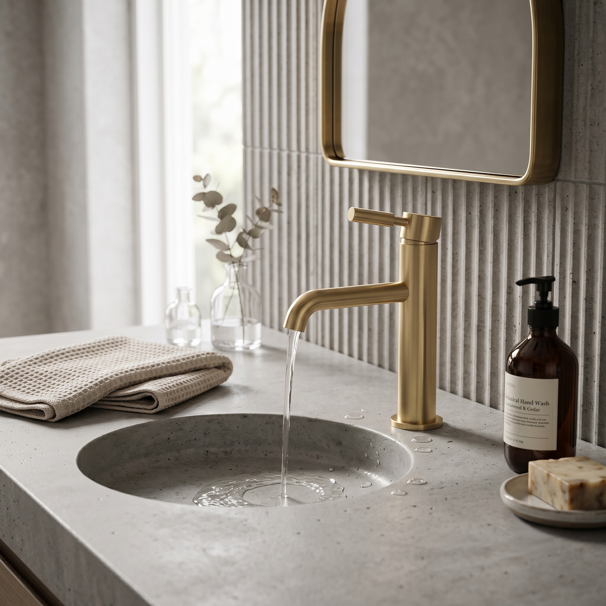 Meander Tec Lever Basin Mixer Tap with Waste