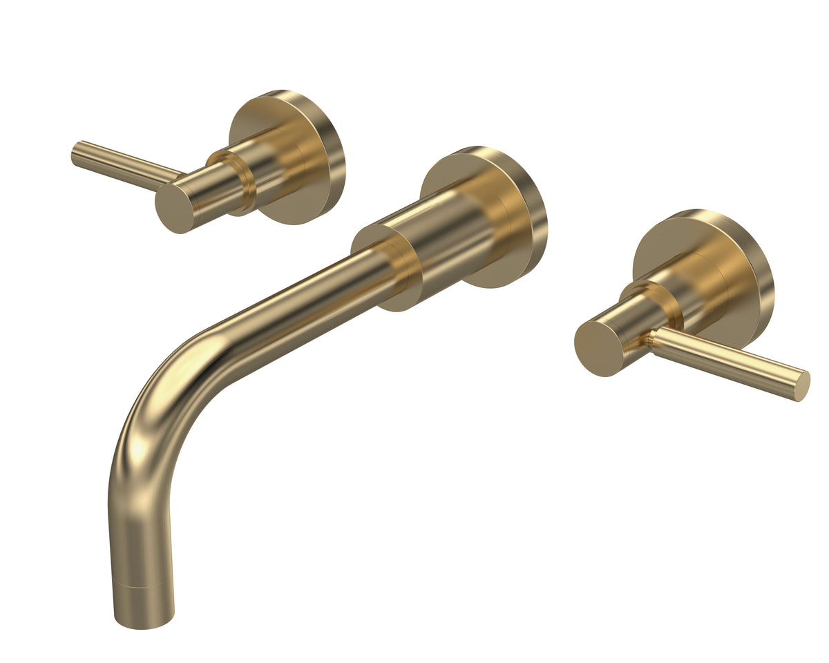 Meander Tec Lever 3 Hole Wall Mounted Basin Mixer Tap