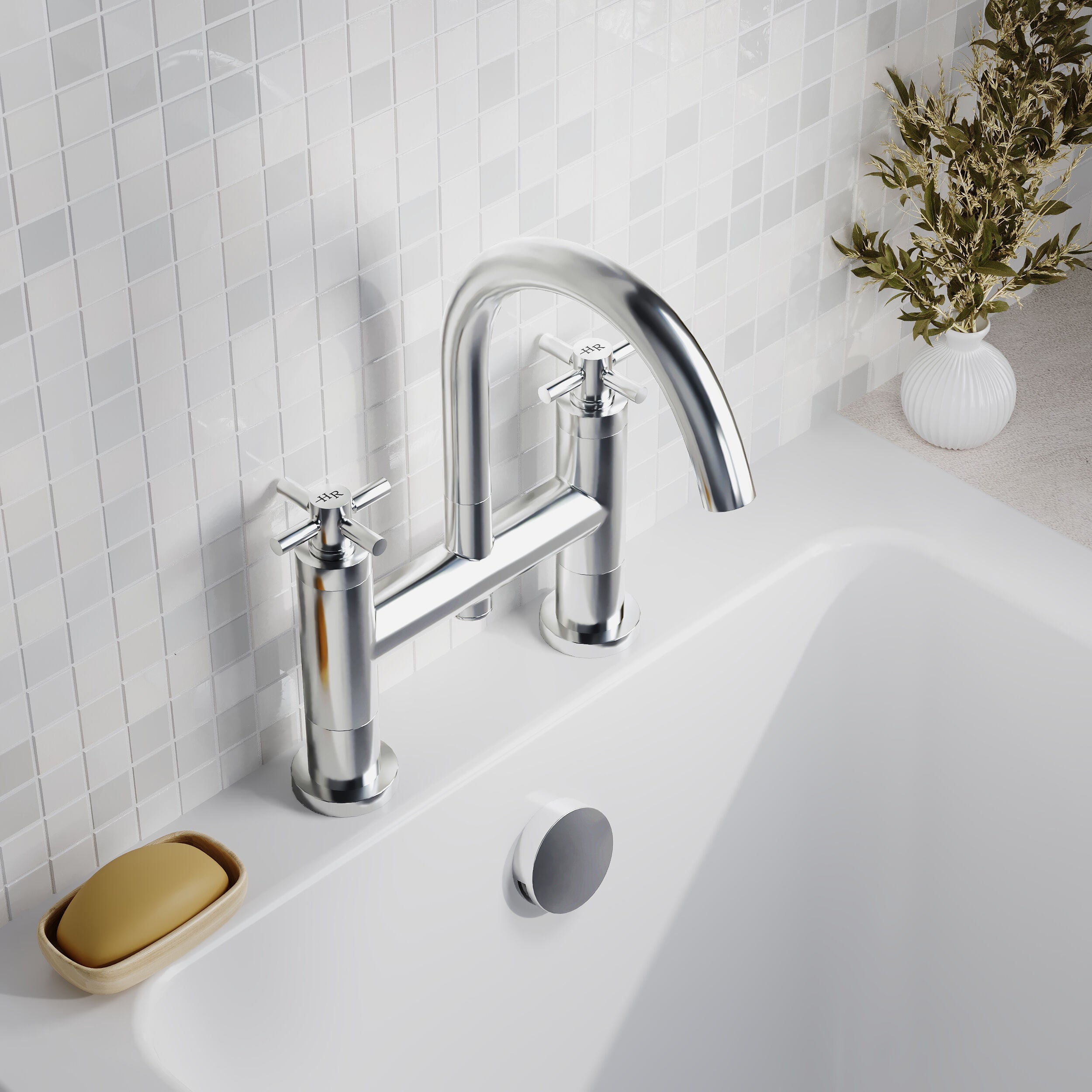 Meander Tec Crosshead Deck Mounted Bath Filler Tap