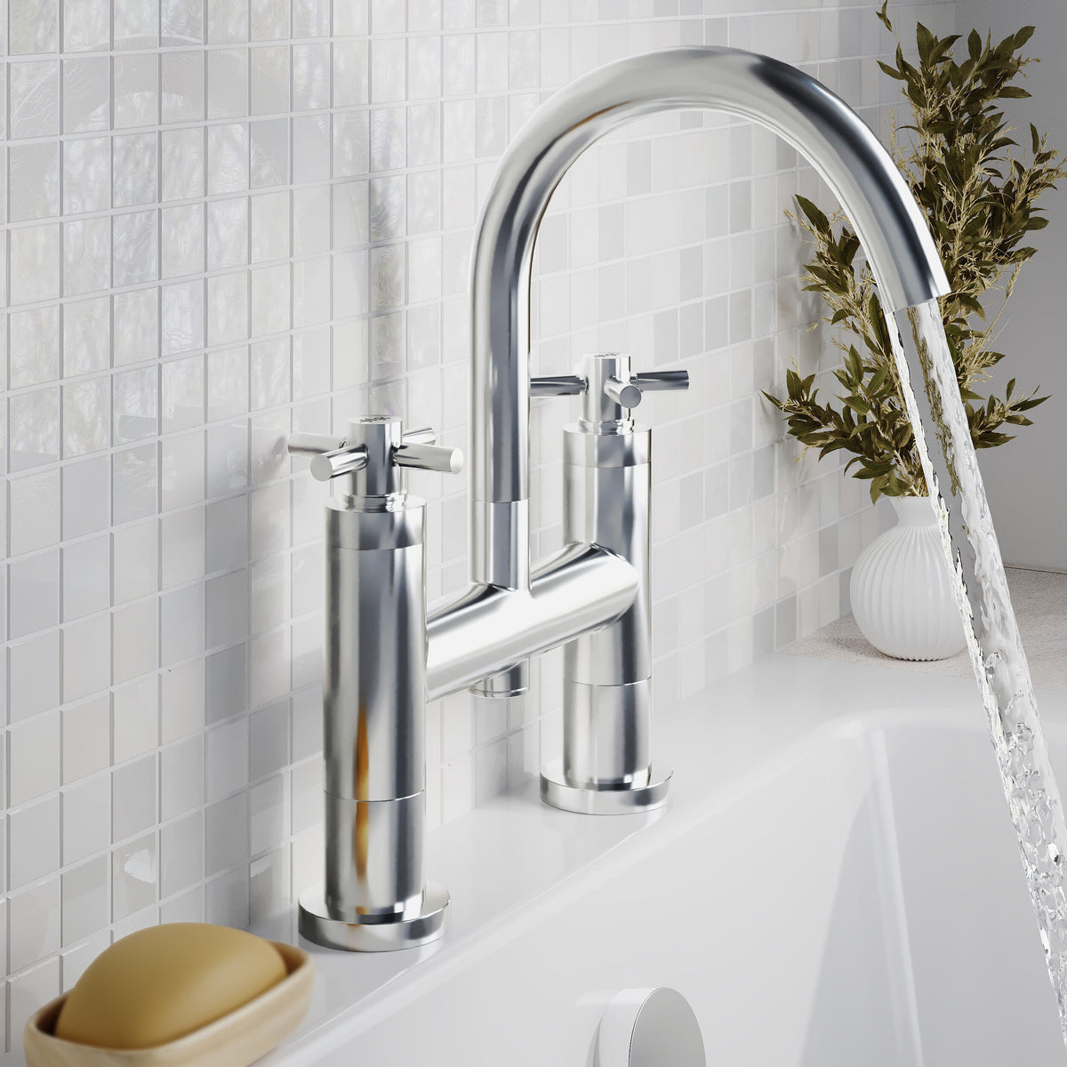 Meander Tec Crosshead Deck Mounted Bath Filler Tap