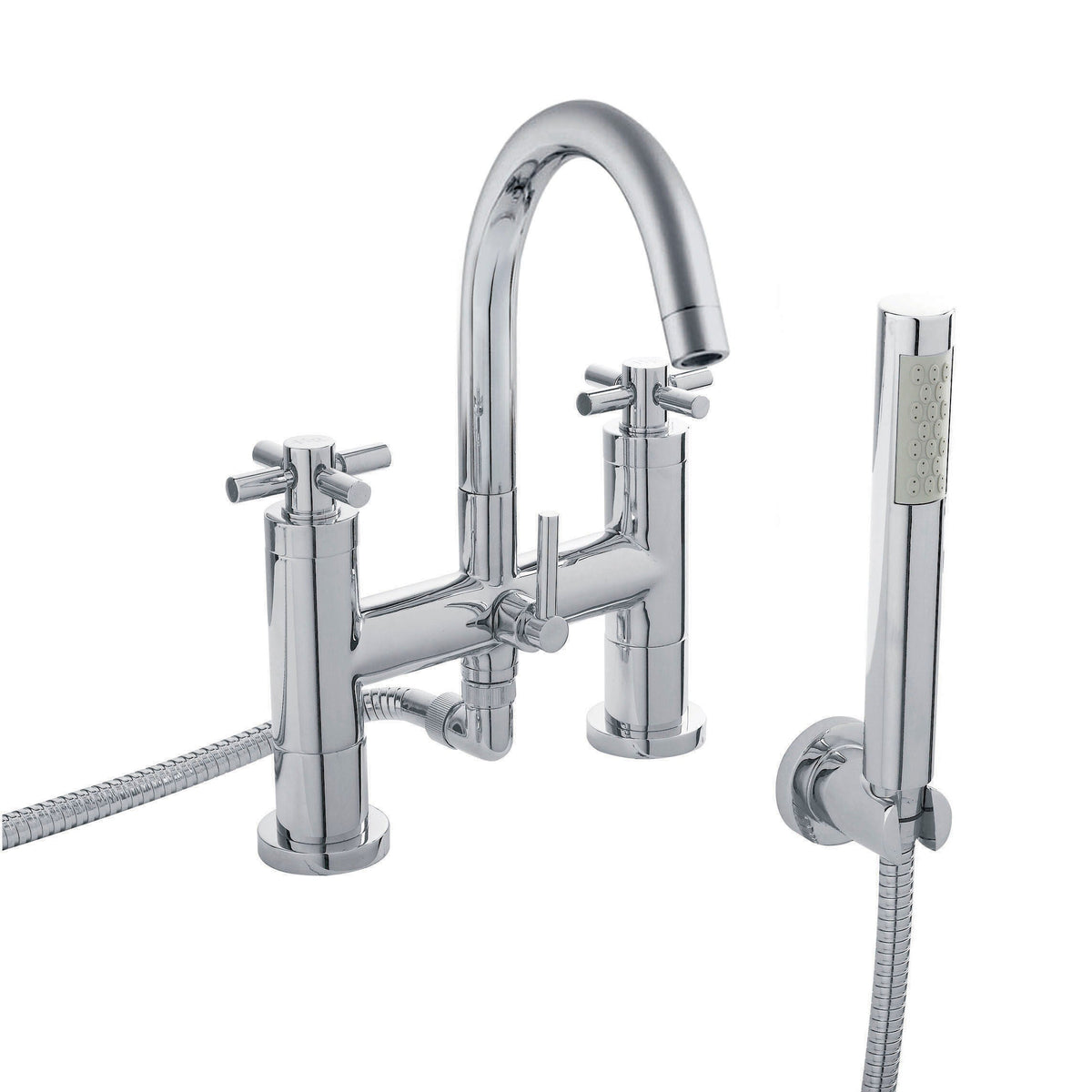 Meander Tec Crosshead Deck Mounted Bath Shower Mixer Tap - Chrome