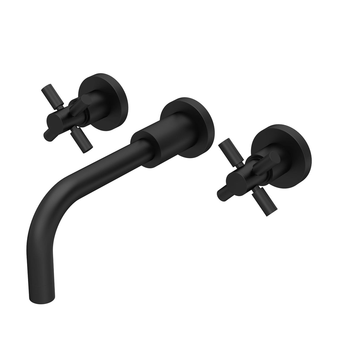 Meander Tec Crosshead 3 Hole Wall Mounted Basin Mixer Tap