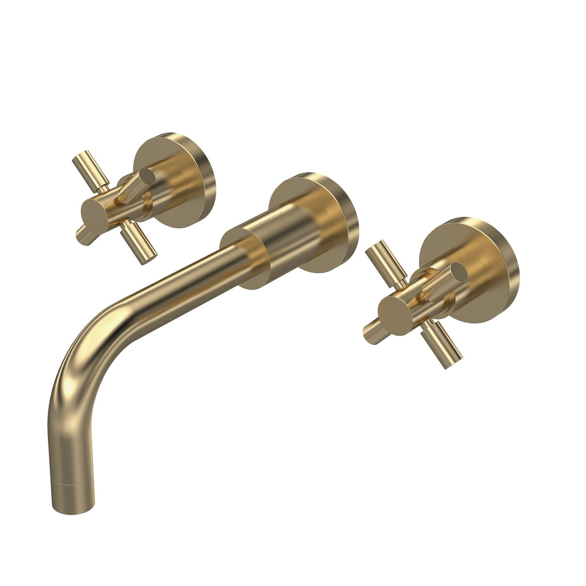 Meander Tec Crosshead 3 Hole Wall Mounted Basin Mixer Tap