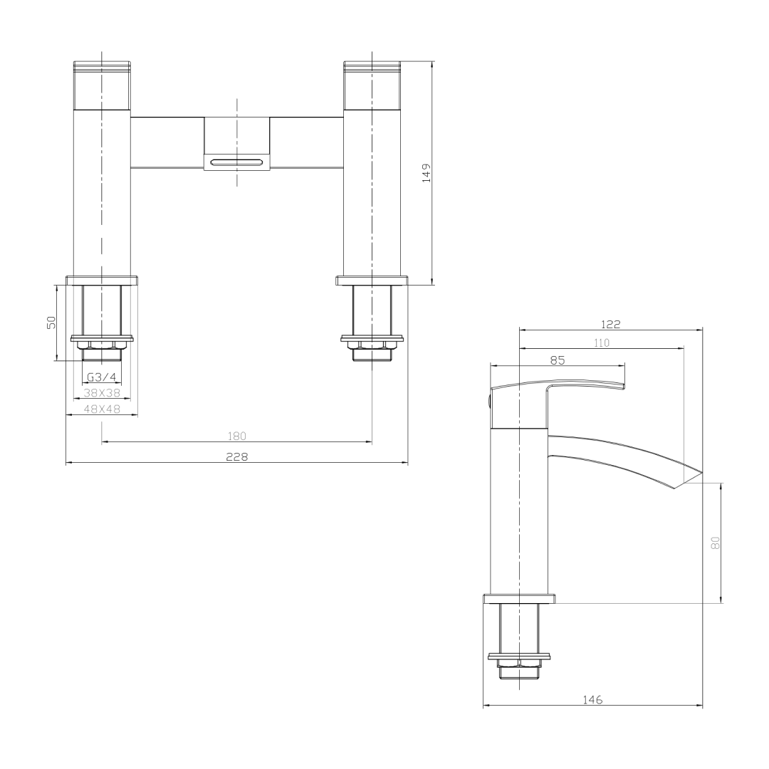 Tidal Bath Filler Tap